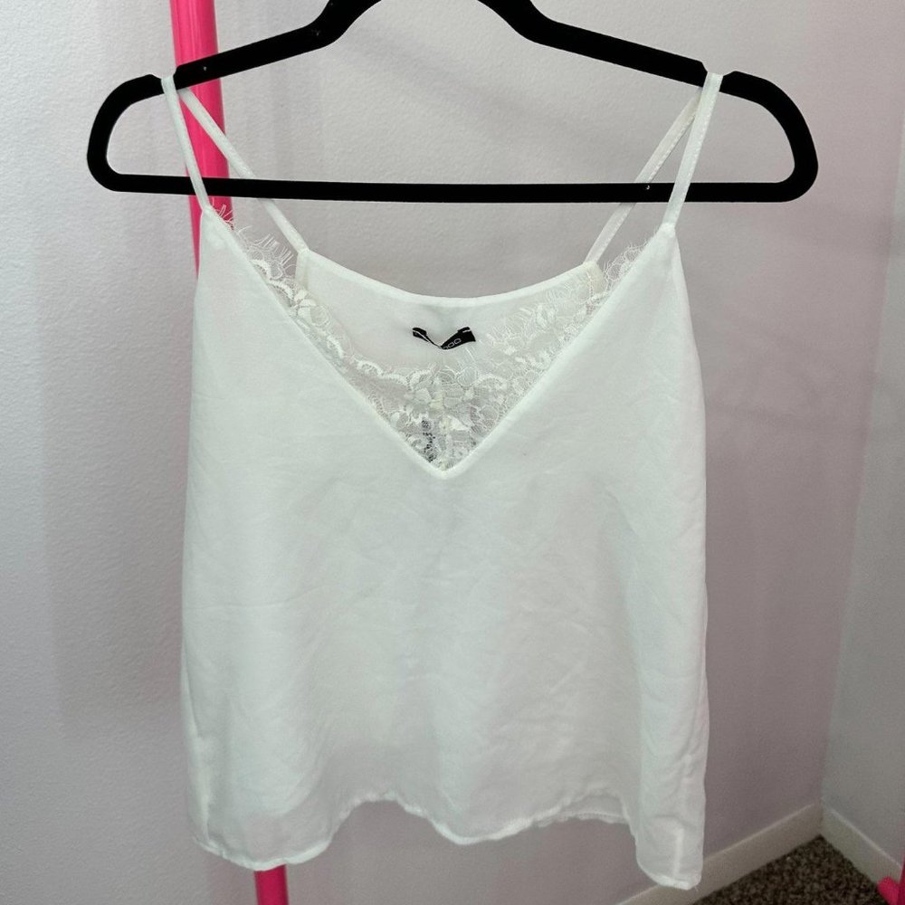 IVORY TALL LACE STRAPPY CAMI TOP - SIZE 8